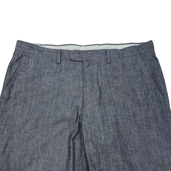 NWT J. Crew Men's Bowery Slim Fit Chambray Pants Chino Blue 34x32 - Picture 3 of 14